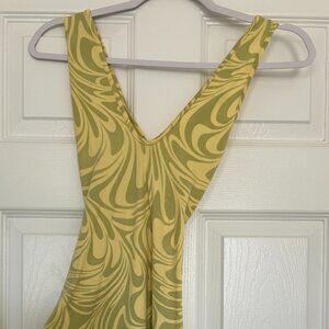 Urban Outfitters Yellow and Green Tie Dye Dress
